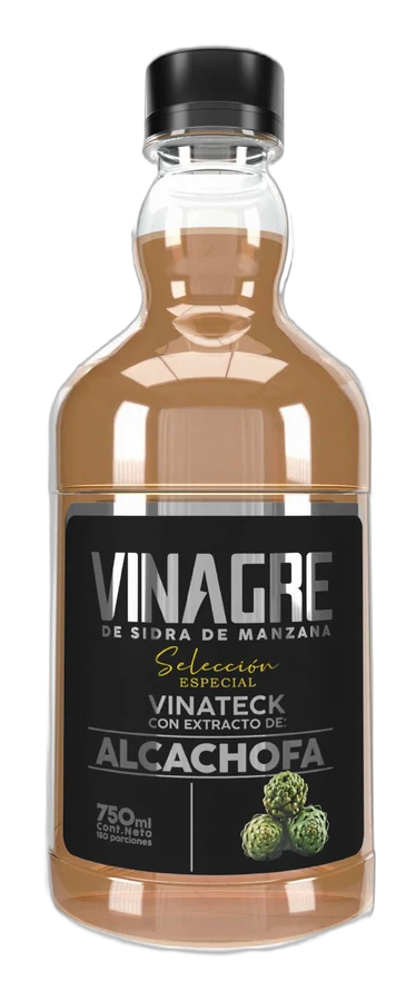 Envase de Vinagre de sidra de manzana con extracto de alcachofa